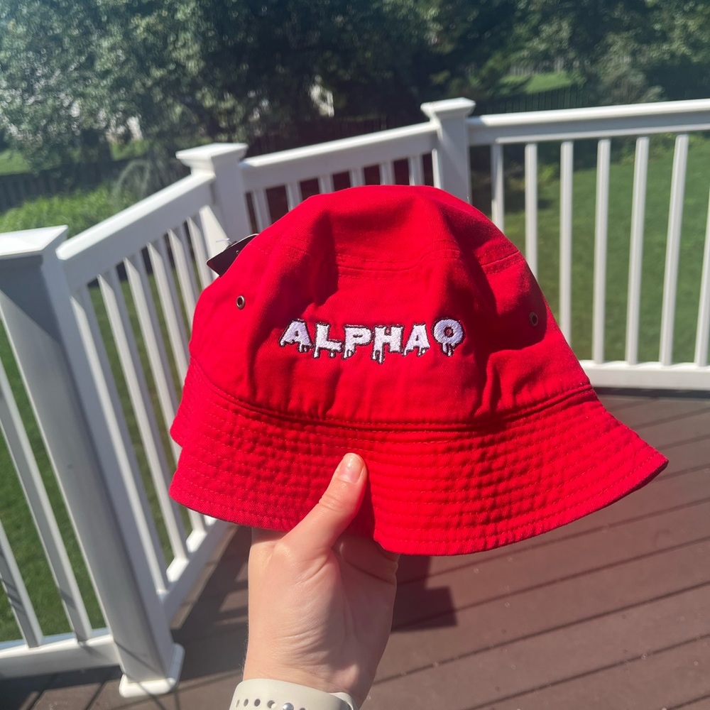 Alpha Omicron Pi Sorority NWT embroidered Bucket cap
